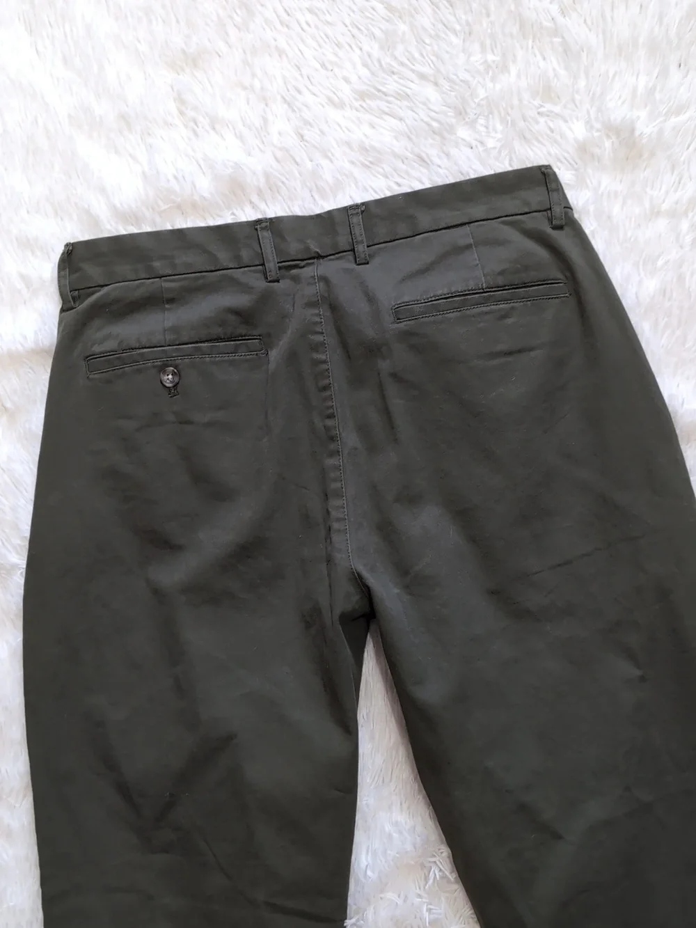 Old Navy Olive Green Loose Taper Built-In Flex Chino Ankle Pants Size 33x32 - Picture 9 of 15